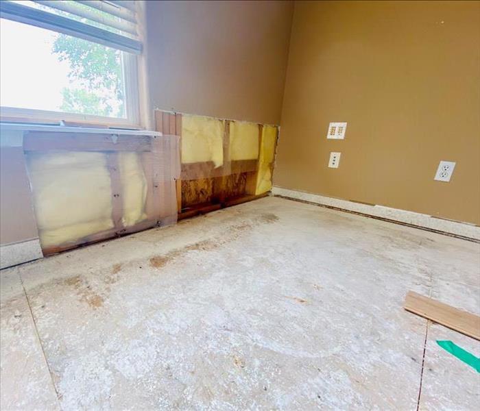 Sheetrock removal for mold remediation. 