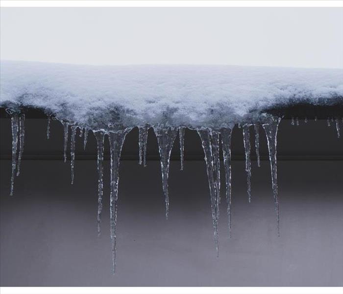 Icicles hanging from a roof